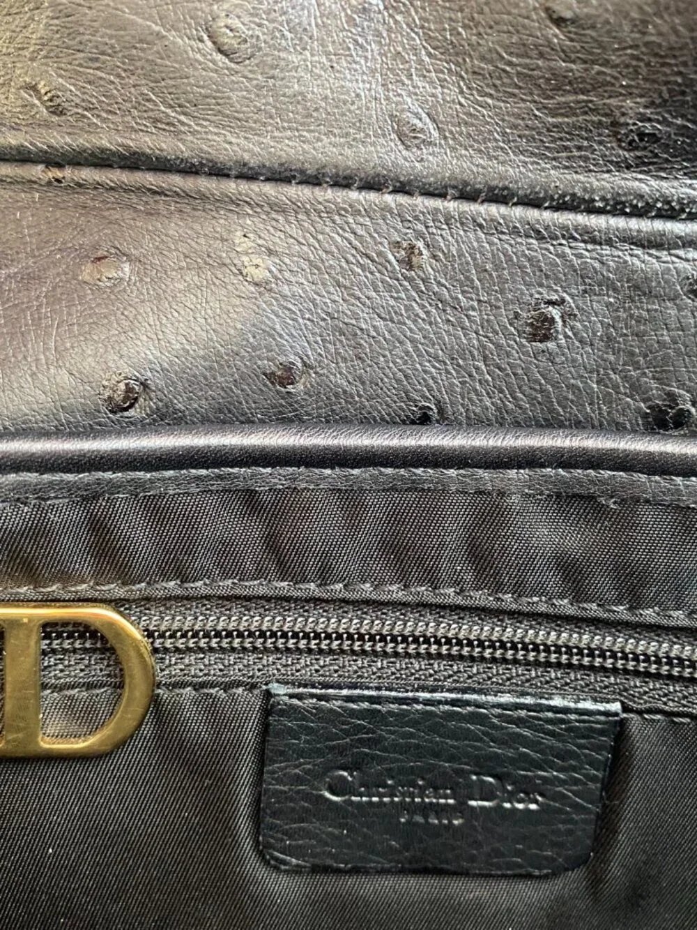 Christian Dior Ostrich Saddle Bag - Picture 3 of 8